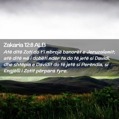 Picture 02 - Zakaria 12:8 ALB - Atë ditë Zoti do t’i mbrojë banorët e - Bible Verse Picture