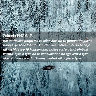 Picture 02 - Zakaria 14:12 ALB - Kjo do të jetë plaga me të cilën Zoti do të - Bible Verse Picture