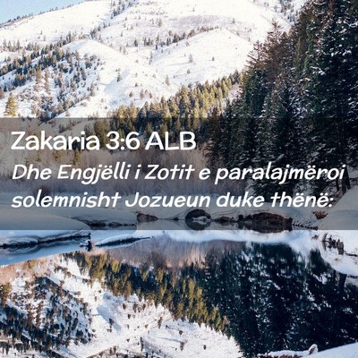 Picture 02 - Zakaria 3:6 ALB - Dhe Engjëlli i Zotit e paralajmëroi solemnisht - Bible Verse Picture