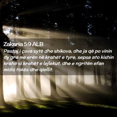 Picture 02 - Zakaria 5:9 ALB - Pastaj i çova sytë dhe shikova, dhe ja që po - Bible Verse Picture