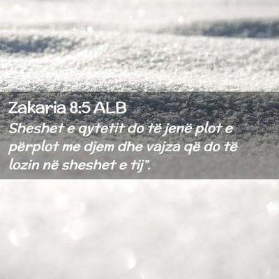 Picture 02 - Zakaria 8:5 ALB - Sheshet e qytetit do të jenë plot e përplot me - Bible Verse Picture