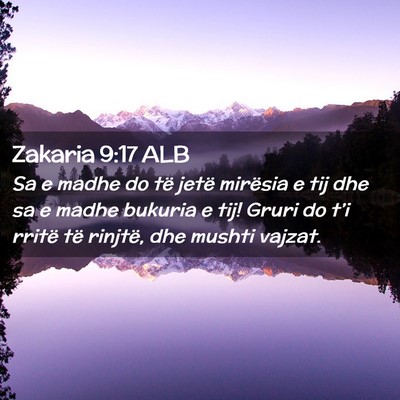 Picture 02 - Zakaria 9:17 ALB - Sa e madhe do të jetë mirësia e tij dhe sa e - Bible Verse Picture