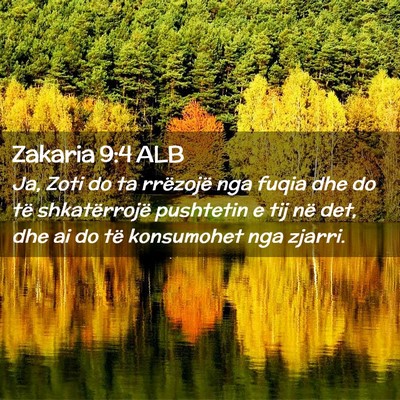 Picture 02 - Zakaria 9:4 ALB - Ja, Zoti do ta rrëzojë nga fuqia dhe do të - Bible Verse Picture