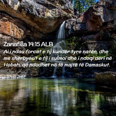 Picture 02 - Zanafilla 14:15 ALB - Ai i ndau forcat e tij kundër tyre natën, dhe - Bible Verse Picture