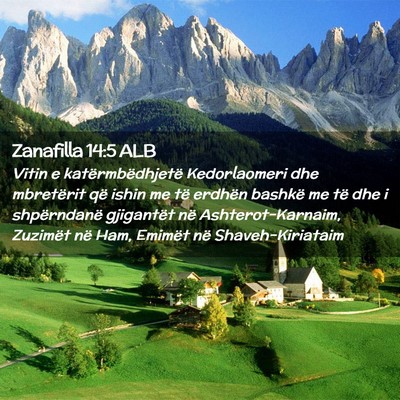 Picture 02 - Zanafilla 14:5 ALB - Vitin e katërmbëdhjetë Kedorlaomeri dhe - Bible Verse Picture