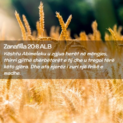 Picture 02 - Zanafilla 20:8 ALB - Kështu Abimeleku u zgjua herët në mëngjes, - Bible Verse Picture