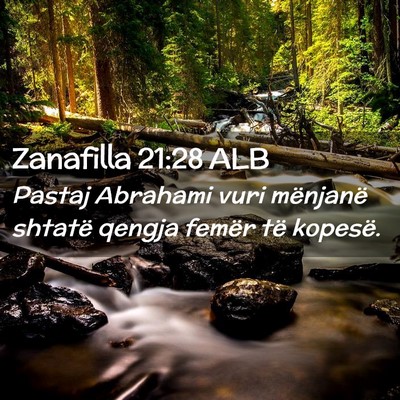 Picture 02 - Zanafilla 21:28 ALB - Pastaj Abrahami vuri mënjanë shtatë qengja - Bible Verse Picture