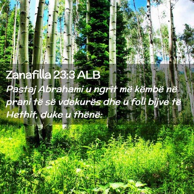 Picture 02 - Zanafilla 23:3 ALB - Pastaj Abrahami u ngrit më këmbë në prani të - Bible Verse Picture