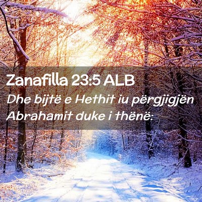 Picture 02 - Zanafilla 23:5 ALB - Dhe bijtë e Hethit iu përgjigjën Abrahamit - Bible Verse Picture