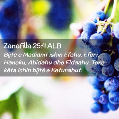 Picture 02 - Zanafilla 25:4 ALB - Bijtë e Madianit ishin Efahu, Eferi, Hanoku, - Bible Verse Picture