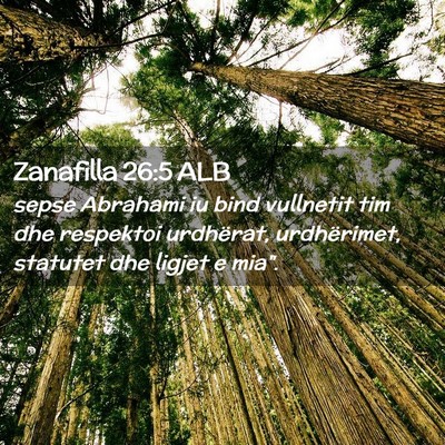 Picture 02 - Zanafilla 26:5 ALB - sepse Abrahami iu bind vullnetit tim dhe - Bible Verse Picture