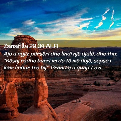 Picture 02 - Zanafilla 29:34 ALB - Ajo u ngjiz përsëri dhe lindi një djalë, dhe - Bible Verse Picture