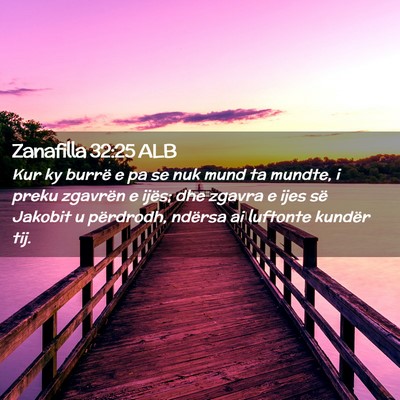 Picture 02 - Zanafilla 32:25 ALB - Kur ky burrë e pa se nuk mund ta mundte, i preku - Bible Verse Picture