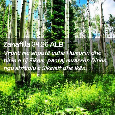 Picture 02 - Zanafilla 34:26 ALB - Vranë me shpatë edhe Hamorin dhe birin e tij - Bible Verse Picture