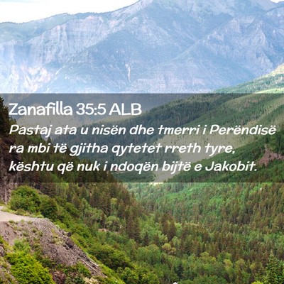 Picture 02 - Zanafilla 35:5 ALB - Pastaj ata u nisën dhe tmerri i Perëndisë ra - Bible Verse Picture