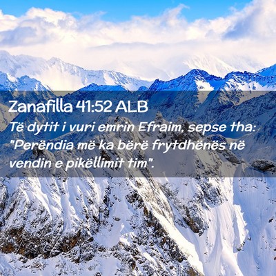 Picture 02 - Zanafilla 41:52 ALB - Të dytit i vuri emrin Efraim, sepse tha: - Bible Verse Picture