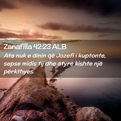 Picture 02 - Zanafilla 42:23 ALB - Ata nuk e dinin që Jozefi i kuptonte, sepse - Bible Verse Picture