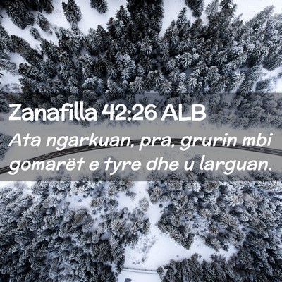 Picture 02 - Zanafilla 42:26 ALB - Ata ngarkuan, pra, grurin mbi gomarët e tyre dhe - Bible Verse Picture