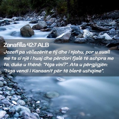 Picture 02 - Zanafilla 42:7 ALB - Jozefi pa vëllezërit e tij dhe i njohu, por u - Bible Verse Picture