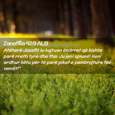Picture 02 - Zanafilla 42:9 ALB - Atëherë Jozefit iu kujtuan ëndrrat që kishte - Bible Verse Picture