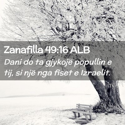 Picture 02 - Zanafilla 49:16 ALB - Dani do ta gjykojë popullin e tij, si një nga - Bible Verse Picture