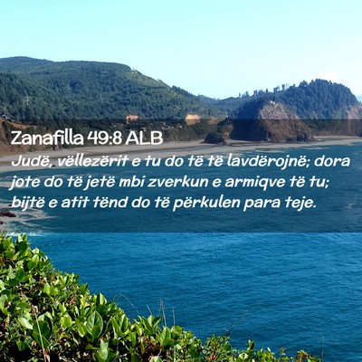 Picture 02 - Zanafilla 49:8 ALB - Judë, vëllezërit e tu do të të lavdërojnë; - Bible Verse Picture