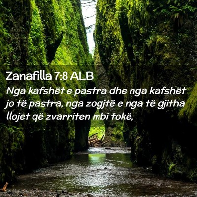 Picture 02 - Zanafilla 7:8 ALB - Nga kafshët e pastra dhe nga kafshët jo të - Bible Verse Picture
