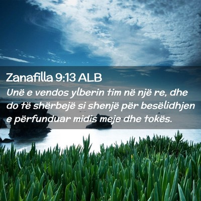 Picture 02 - Zanafilla 9:13 ALB - Unë e vendos ylberin tim në një re, dhe do të - Bible Verse Picture