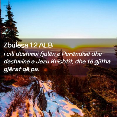 Picture 02 - Zbulesa 1:2 ALB - i cili dëshmoi fjalën e Perëndisë dhe - Bible Verse Picture