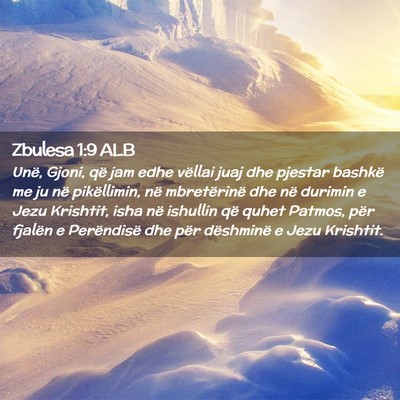 Picture 02 - Zbulesa 1:9 ALB - Unë, Gjoni, që jam edhe vëllai juaj dhe - Bible Verse Picture