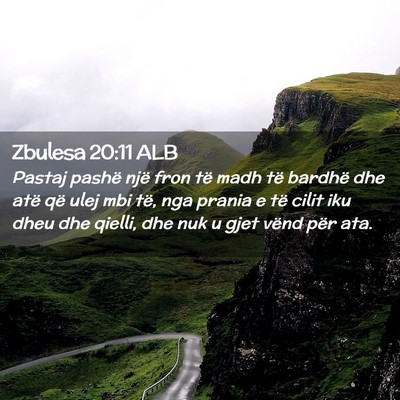Picture 02 - Zbulesa 20:11 ALB - Pastaj pashë një fron të madh të bardhë dhe - Bible Verse Picture