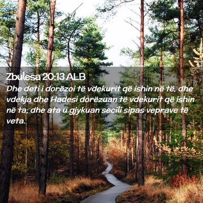 Picture 02 - Zbulesa 20:13 ALB - Dhe deti i dorëzoi të vdekurit që ishin në - Bible Verse Picture