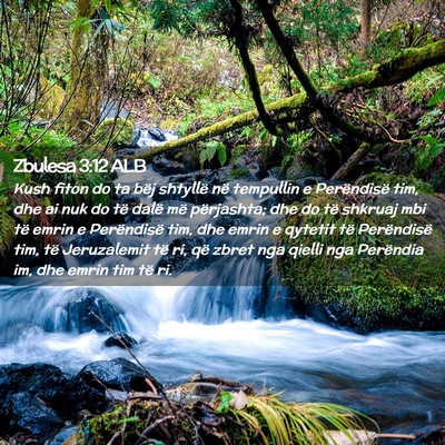 Picture 02 - Zbulesa 3:12 ALB - Kush fiton do ta bëj shtyllë në tempullin e - Bible Verse Picture