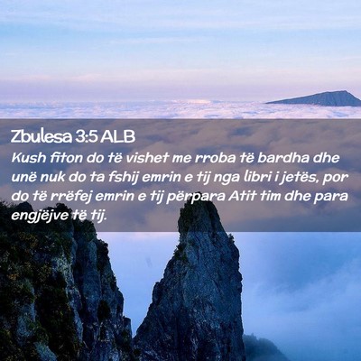 Picture 02 - Zbulesa 3:5 ALB - Kush fiton do të vishet me rroba të bardha dhe - Bible Verse Picture