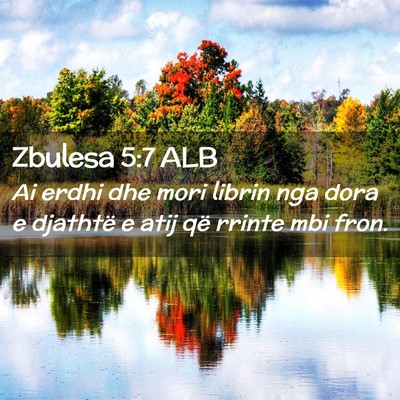 Picture 02 - Zbulesa 5:7 ALB - Ai erdhi dhe mori librin nga dora e djathtë e - Bible Verse Picture