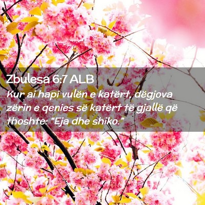 Picture 02 - Zbulesa 6:7 ALB - Kur ai hapi vulën e katërt, dëgjova zërin e - Bible Verse Picture