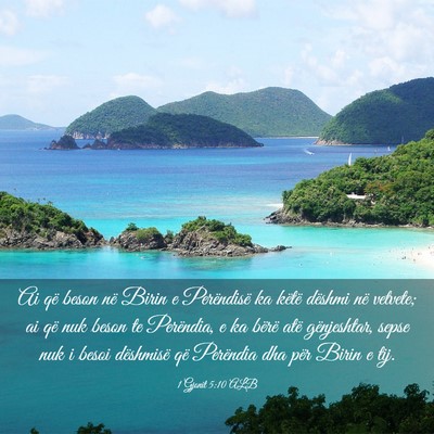 Picture 03 - 1 Gjonit 5:10 ALB - Ai që beson në Birin e Perëndisë ka këtë - Bible Verse Picture