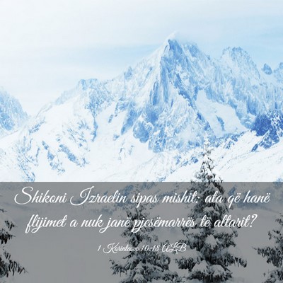 Picture 03 - 1 Korintasve 10:18 ALB - Shikoni Izraelin sipas mishit: ata që hanë - Bible Verse Picture