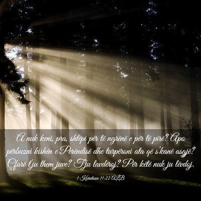 Picture 03 - 1 Korintasve 11:22 ALB - A nuk keni, pra, shtëpi për të ngrënë e për - Bible Verse Picture