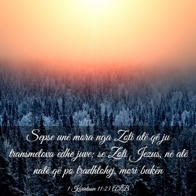 Picture 03 - 1 Korintasve 11:23 ALB - Sepse unë mora nga Zoti atë që ju transmetova - Bible Verse Picture