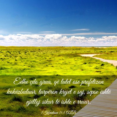 Picture 03 - 1 Korintasve 11:5 ALB - Edhe çdo grua, që lutet ose profetizon - Bible Verse Picture