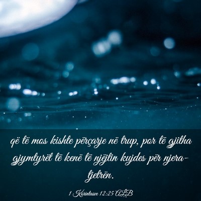 Picture 03 - 1 Korintasve 12:25 ALB - që të mos kishte përçarje në trup, por të - Bible Verse Picture