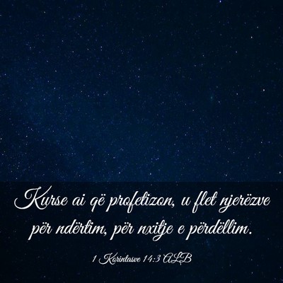 Picture 03 - 1 Korintasve 14:3 ALB - Kurse ai që profetizon, u flet njerëzve për - Bible Verse Picture