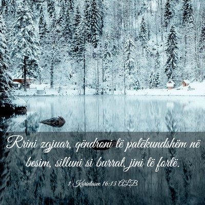 Picture 03 - 1 Korintasve 16:13 ALB - Rrini zgjuar, qëndroni të palëkundshëm në - Bible Verse Picture