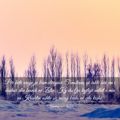 Picture 03 - 1 Korintasve 4:17 ALB - Për këtë arsye ju kam dërguar Timoteun, që - Bible Verse Picture