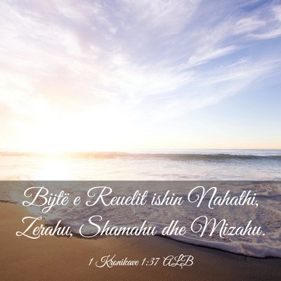 Picture 03 - 1 Kronikave 1:37 ALB - Bijtë e Reuelit ishin Nahathi, Zerahu, Shamahu - Bible Verse Picture