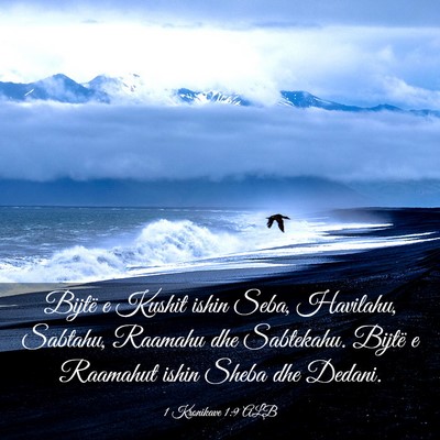 Picture 03 - 1 Kronikave 1:9 ALB - Bijtë e Kushit ishin Seba, Havilahu, Sabtahu, - Bible Verse Picture