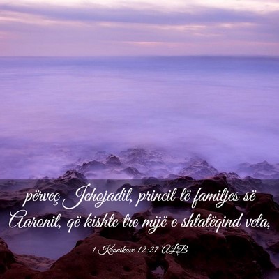 Picture 03 - 1 Kronikave 12:27 ALB - përveç Jehojadit, princit të familjes së - Bible Verse Picture