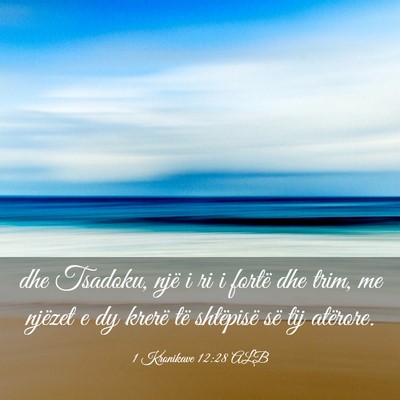 Picture 03 - 1 Kronikave 12:28 ALB - dhe Tsadoku, një i ri i fortë dhe trim, me - Bible Verse Picture