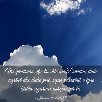 Picture 03 - 1 Kronikave 12:39 ALB - Ata qëndruan atje tri ditë me Davidin, duke - Bible Verse Picture